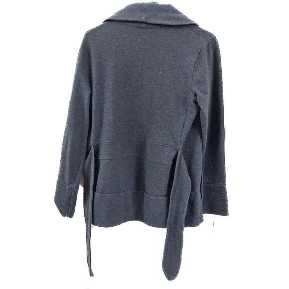 The North Face Dark Gray Open Front Cardigan M Jacket Athletic Tie Front - Picture 6 of 6